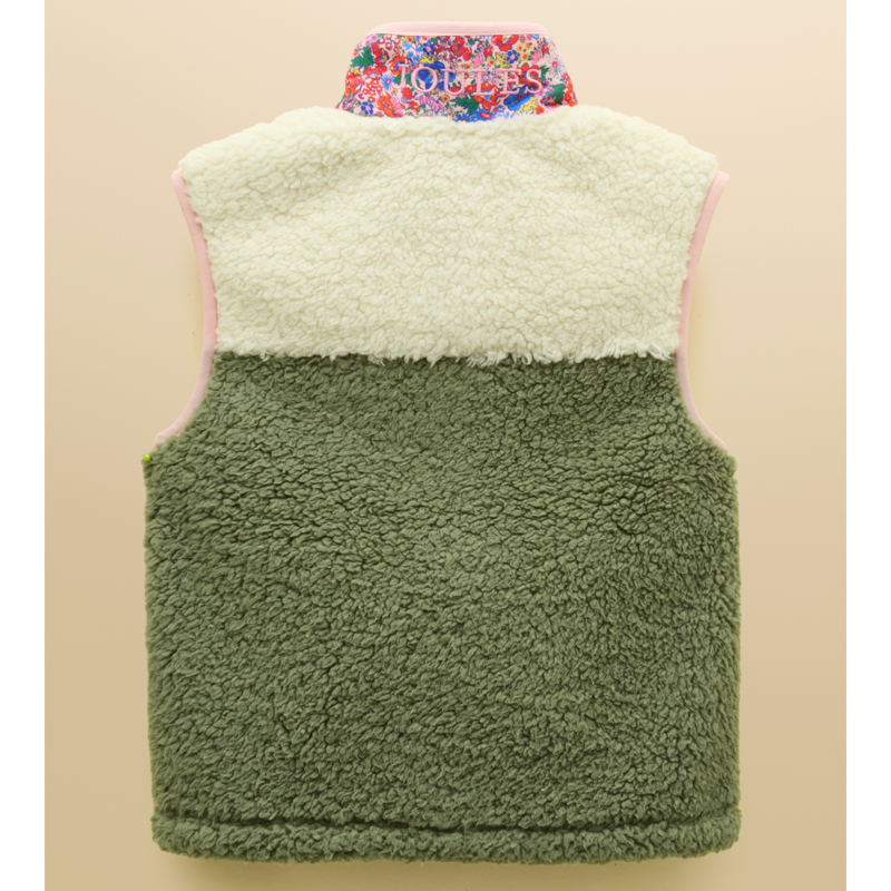 Joules Girls' Tilly Gilet - Khaki Green-3