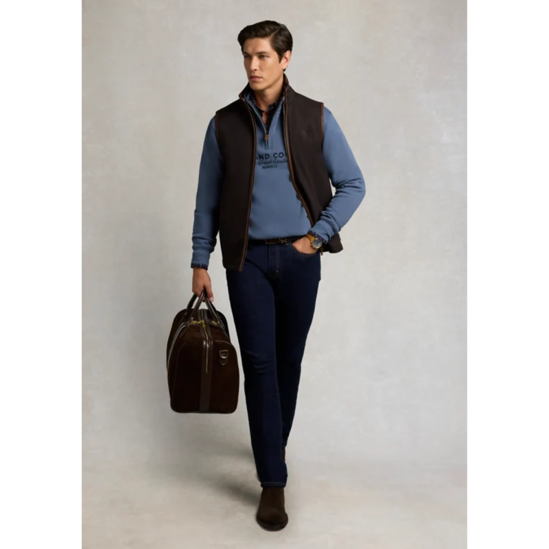 Holland Cooper Men's Heritage Quarter Zip Sweat - Denim Blue-3