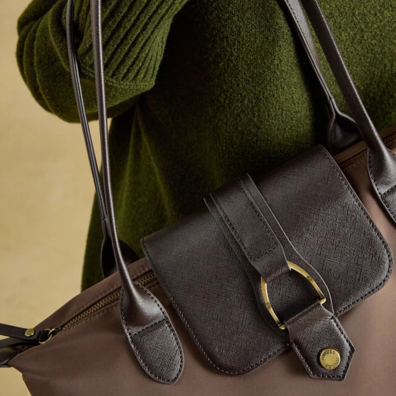 Joules Edie Zip Top Shopper Bag - Mocha-4