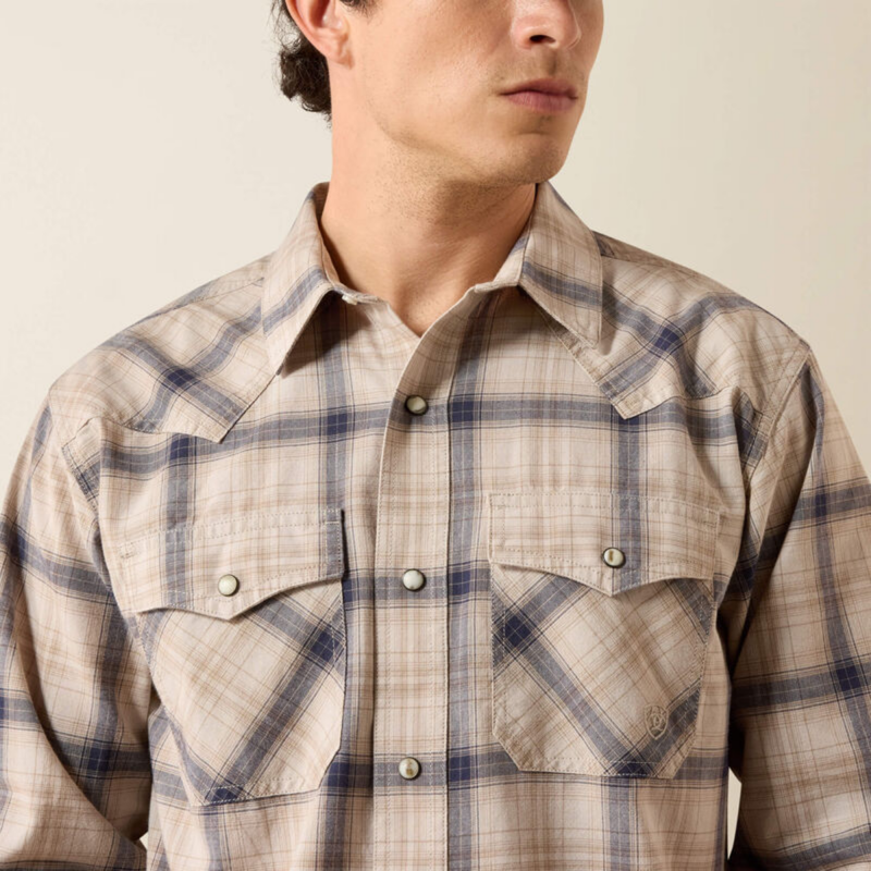 Ariat Men's Retro Hudde Fitted Snap Shirt - Peyote Plaid-3