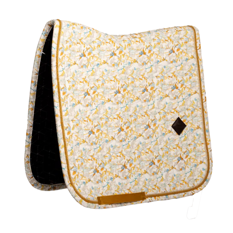 Kentucky Velvet Spring Leaves Whispers Printing Dressage Saddlepad - Brown/White-3