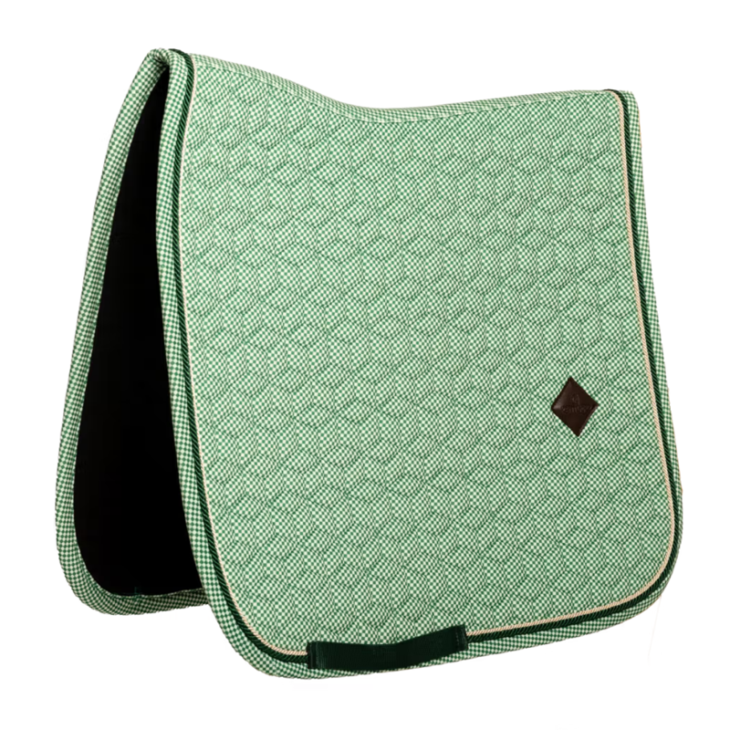 Kentucky Velvet Chess Printing Dressage Saddlepad - Green-3