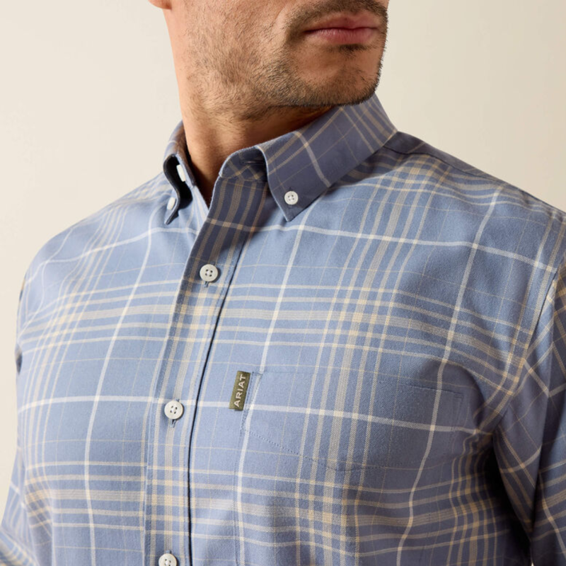 Ariat Men's Clement Shirt - Soft Blue Plaid-4