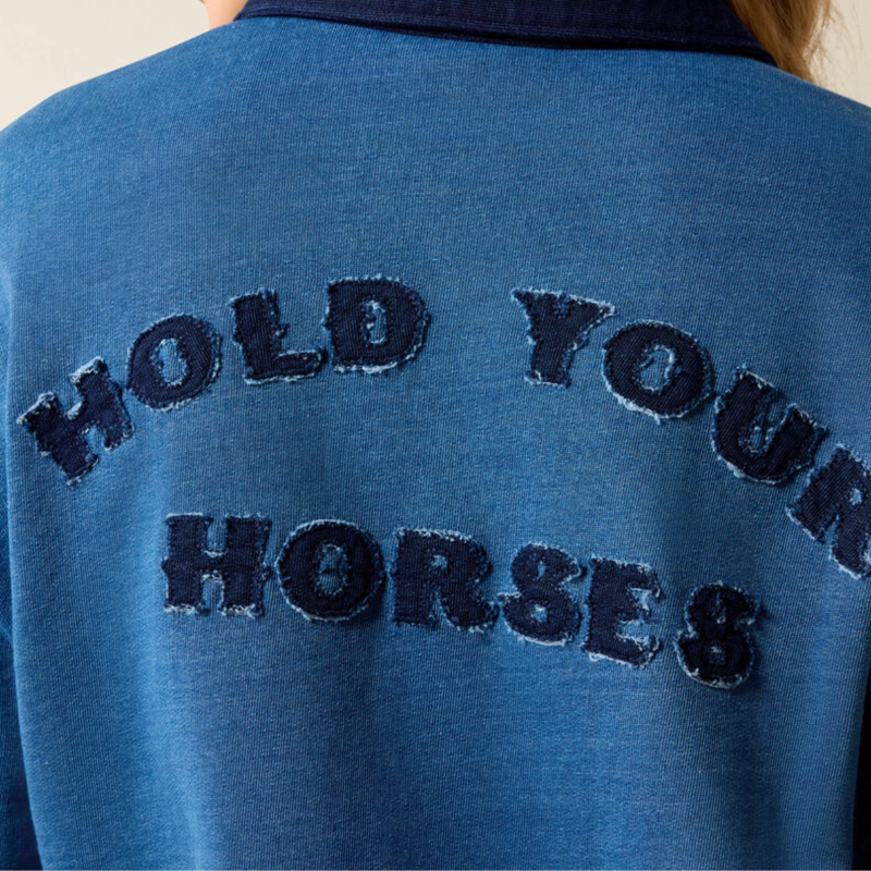 Ariat Women's Hold Your Horses Sweatshirt - Indigo-2