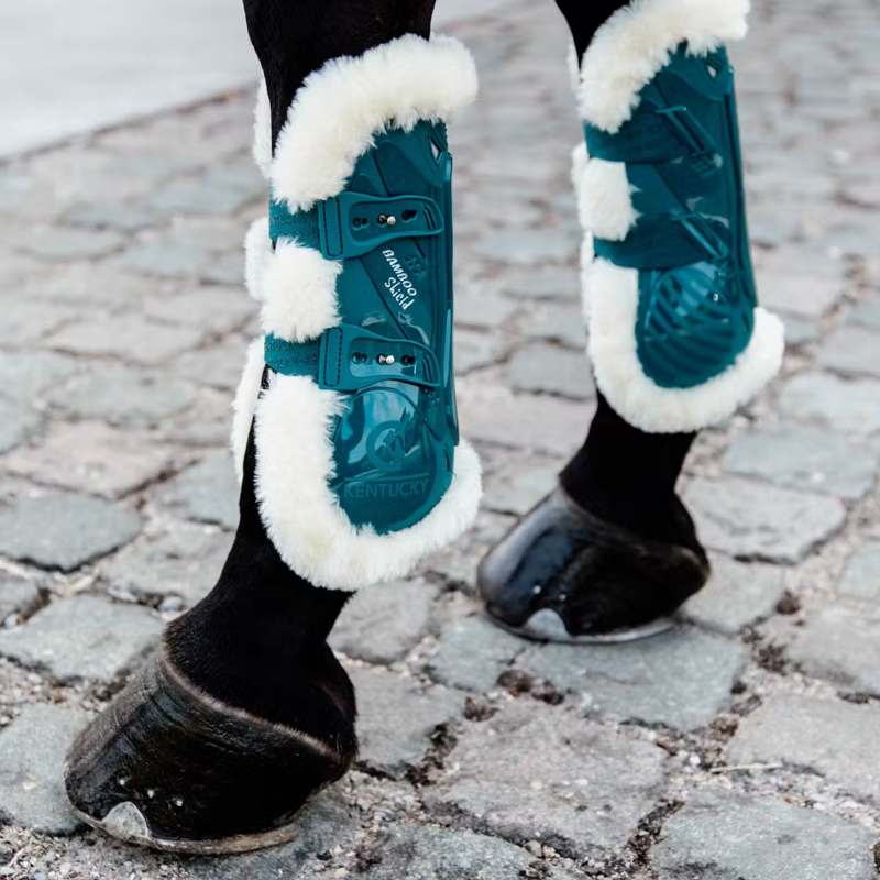 Kentucky Vegan Sheepskin Tendon Boots Bamboo Shield - Emerald-3