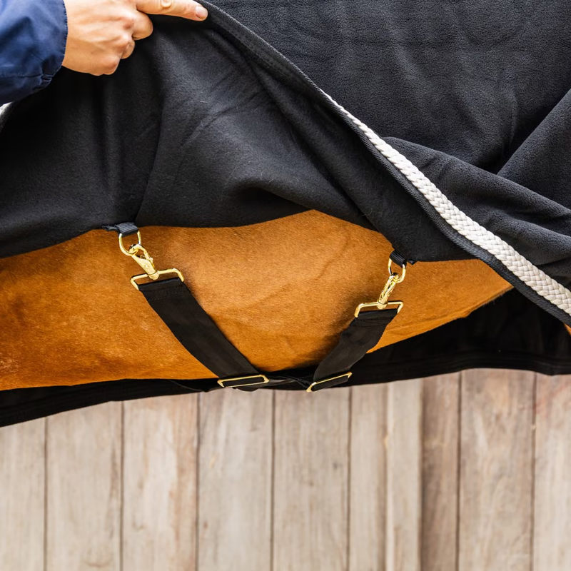 Kentucky Plaited Rope Fleece Rug - Black-3