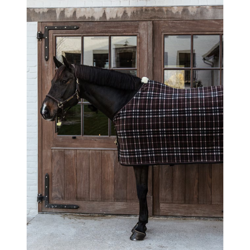 Kentucky Heavy Check Fleece Rug - Brown-3