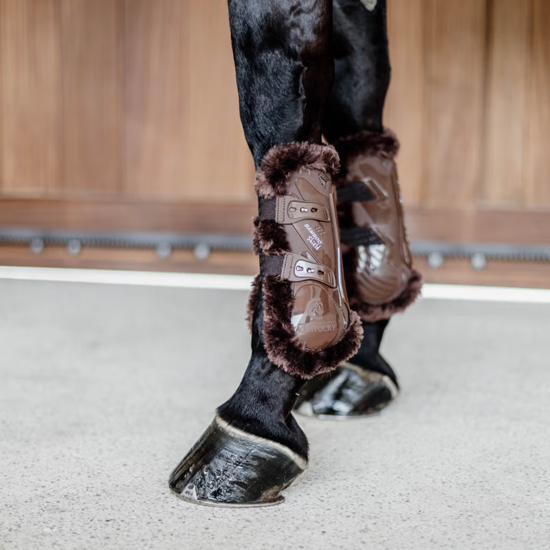 Kentucky Vegan Sheepskin Tendon Boots Bamboo Shield - Brown/Brown-3