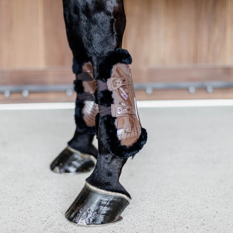 Kentucky Vegan Sheepskin Tendon Boots Bamboo Shield - Brown/Black-3