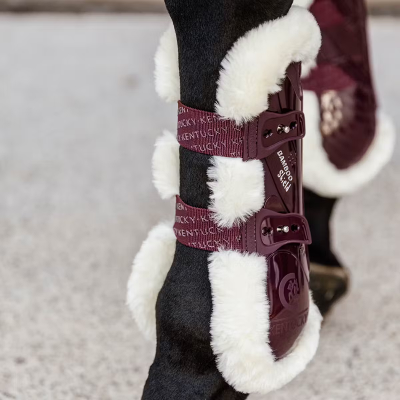 Kentucky Vegan Sheepskin Tendon Boots Bamboo Shield - Bordeaux-3