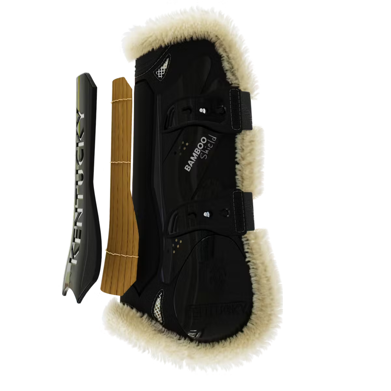 Kentucky Vegan Sheepskin Tendon Boots Bamboo Shield - Black-3