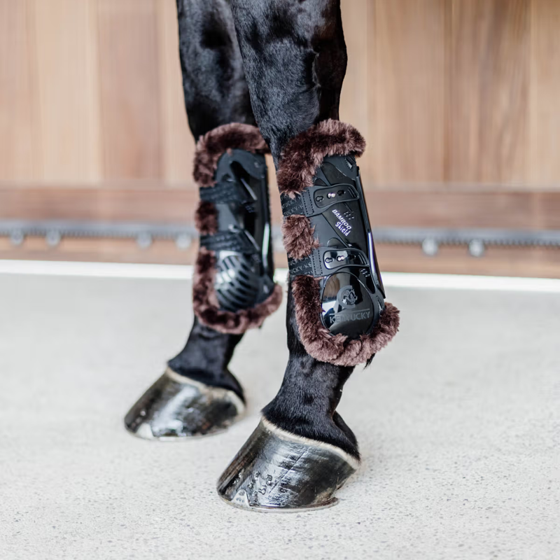 Kentucky Vegan Sheepskin Tendon Boots Bamboo Shield - Black/Brown-3