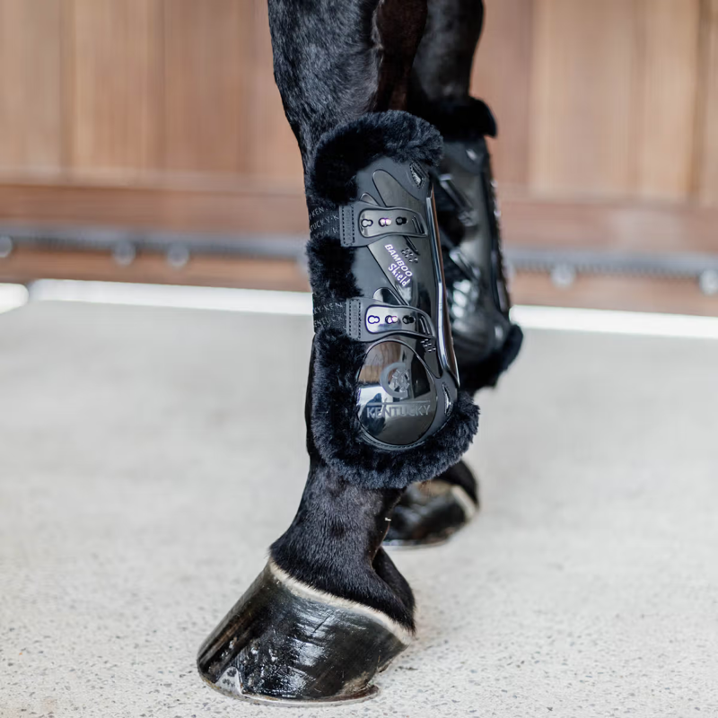 Kentucky Vegan Sheepskin Tendon Boots Bamboo Shield - Black/Black-3