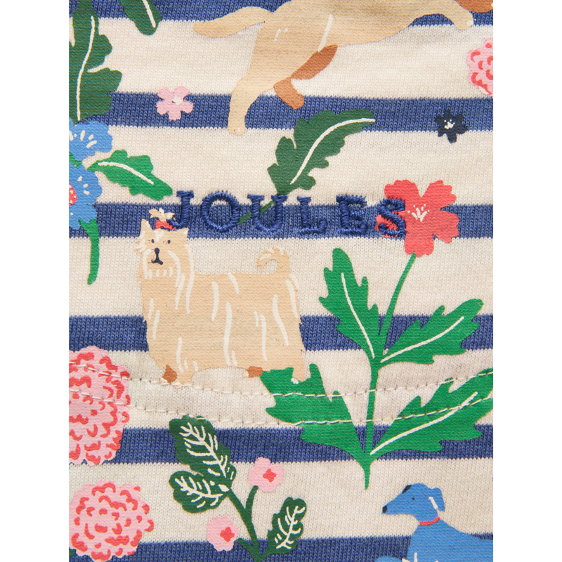 Joules Girls' Ava Long Sleeve Printed Top - Cream/Blue-3