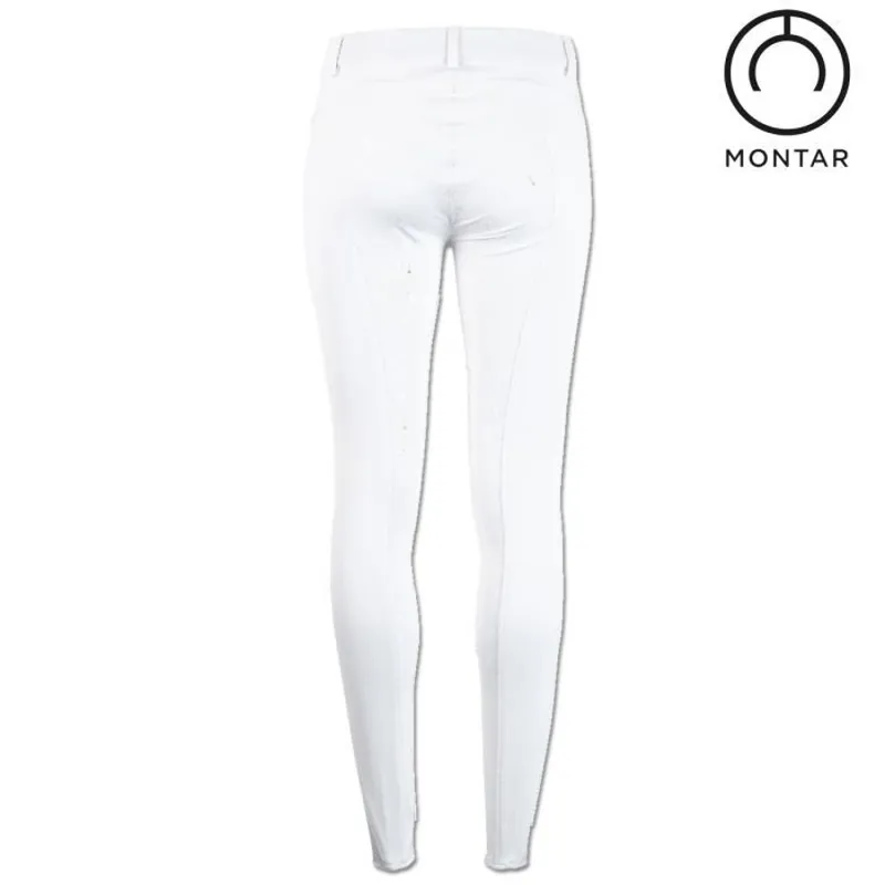 Montar Children's Crystal Full Grip Breeches - White