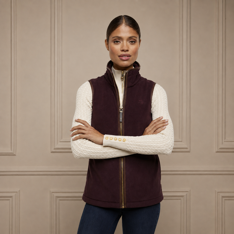 Holland Cooper Country Fleece Gilet - Mulberry