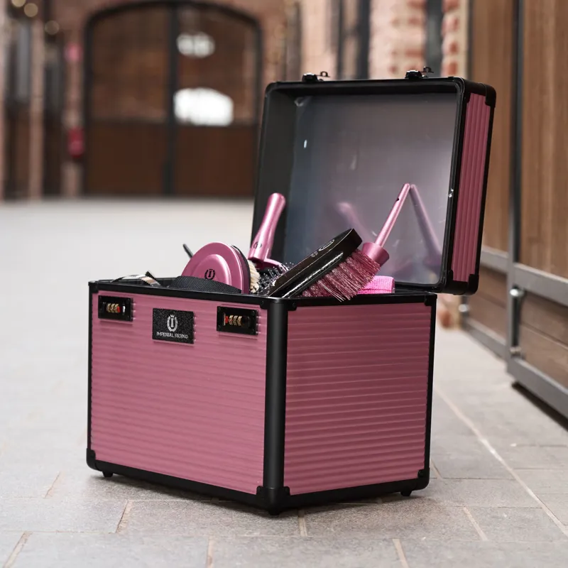 Imperial Riding Shiny Grooming Box - Dark Mauve-2