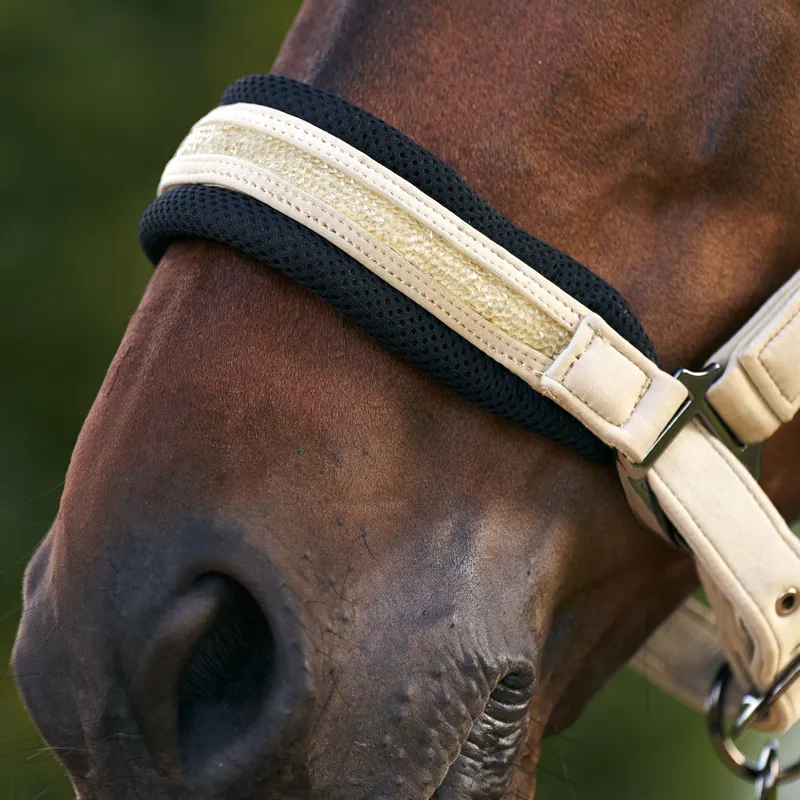 Imperial Riding Jewel Mesh Headcollar - Light Olive-3