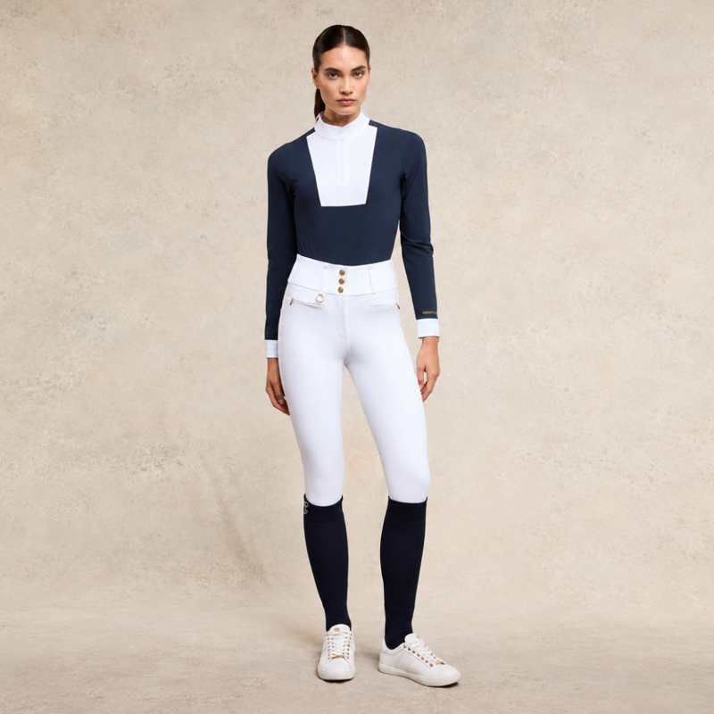 Holland Cooper Gatcombe Long Sleeve Show Shirt - Ink Navy-5