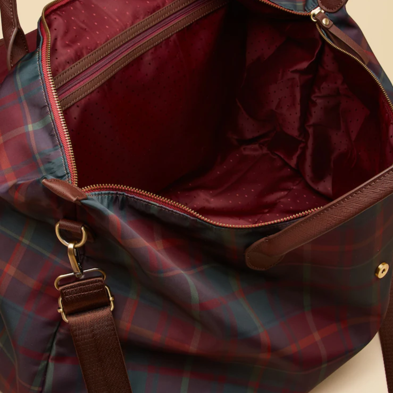 Joules Edie Weekend Bag - Red Check-5