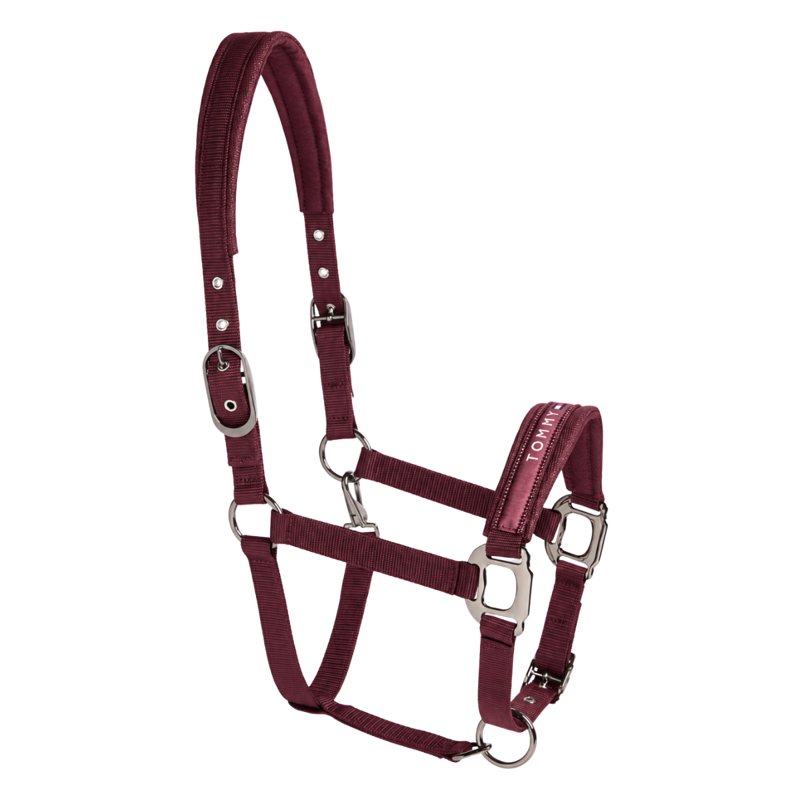 Tommy Hilfiger Yale Shine Headcollar and Rope Set  - Deep Burgundy-2