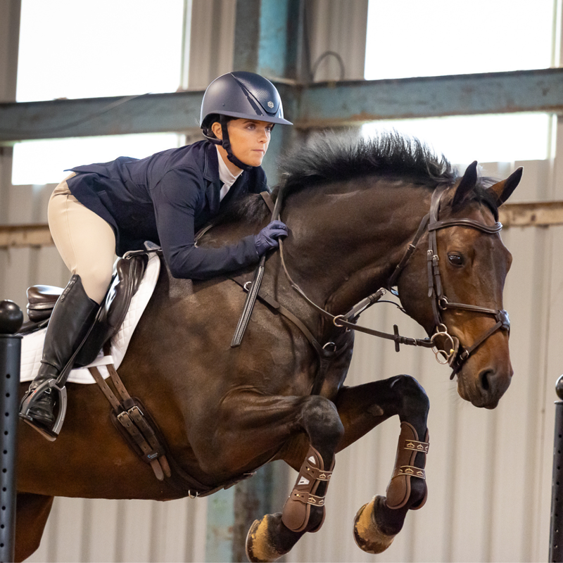 Charles Owen Hyda Carbon Riding Hat with MIPS - Navy Matte/Navy Gloss-5