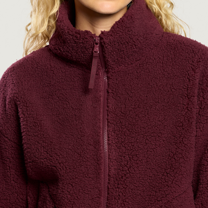 Gym + Coffee Women's Industry Fleece High Collar Jacket - Cherry Crush-10