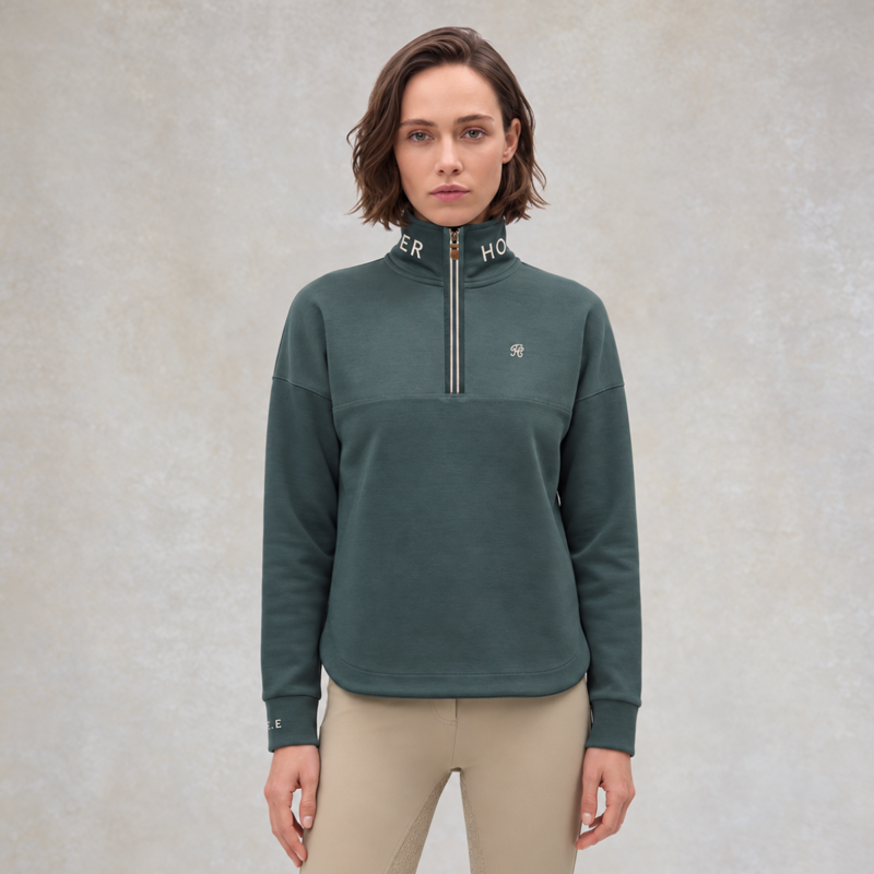 Holland Cooper Windsor Quarter Zip Sweat - Ivy Green
