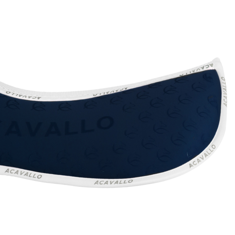 Acavallo Elastane and Bamboo Silicone Grip Flat Pad - Deep Blue/White-4