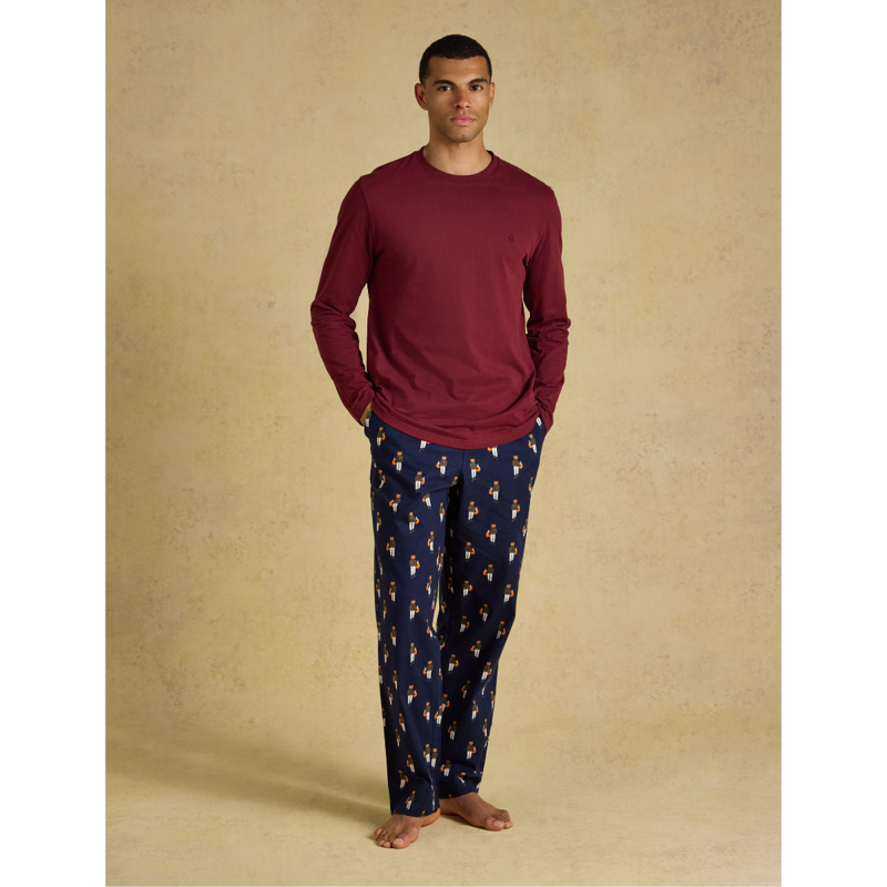 Joules Men's Lounge Top - Burgundy Red-3