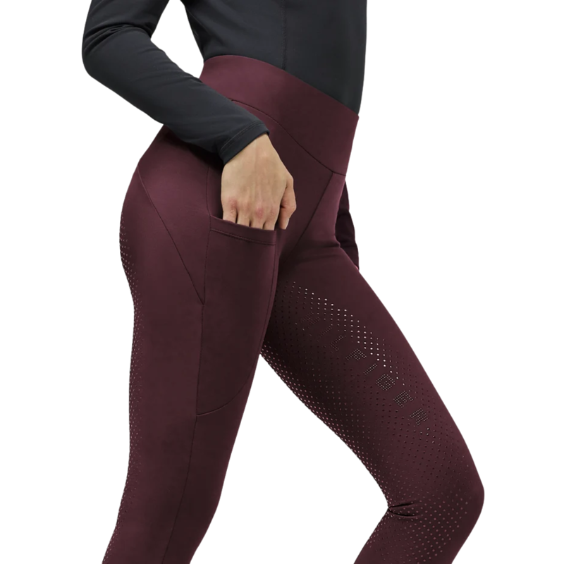 Tommy Hilfiger Capsule Collection Women's Elmira Winter Rhinestone Full Grip Leggings - Deep Burgundy-2