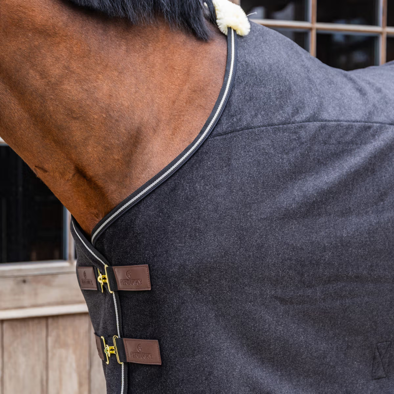 Kentucky Heavy Melange Fleece Rug - Black-2