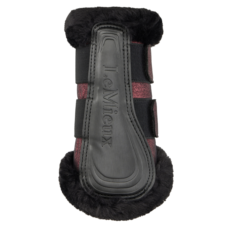 LeMieux Lustre Fleece Edged Brushing Boots - Garnet-4