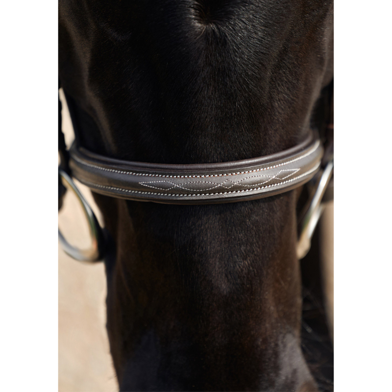 Dublin Padded Mono Crown Fancy Stitch Hunt Bridle - Brown-4