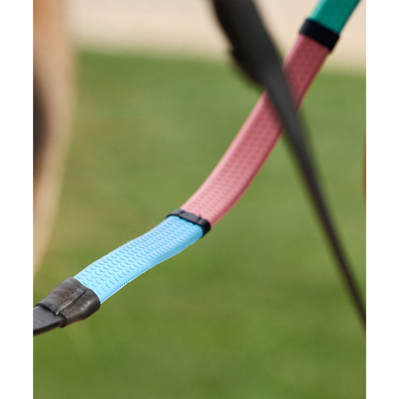 Dublin Pastel Rainbow Reins - Black/Multi-3