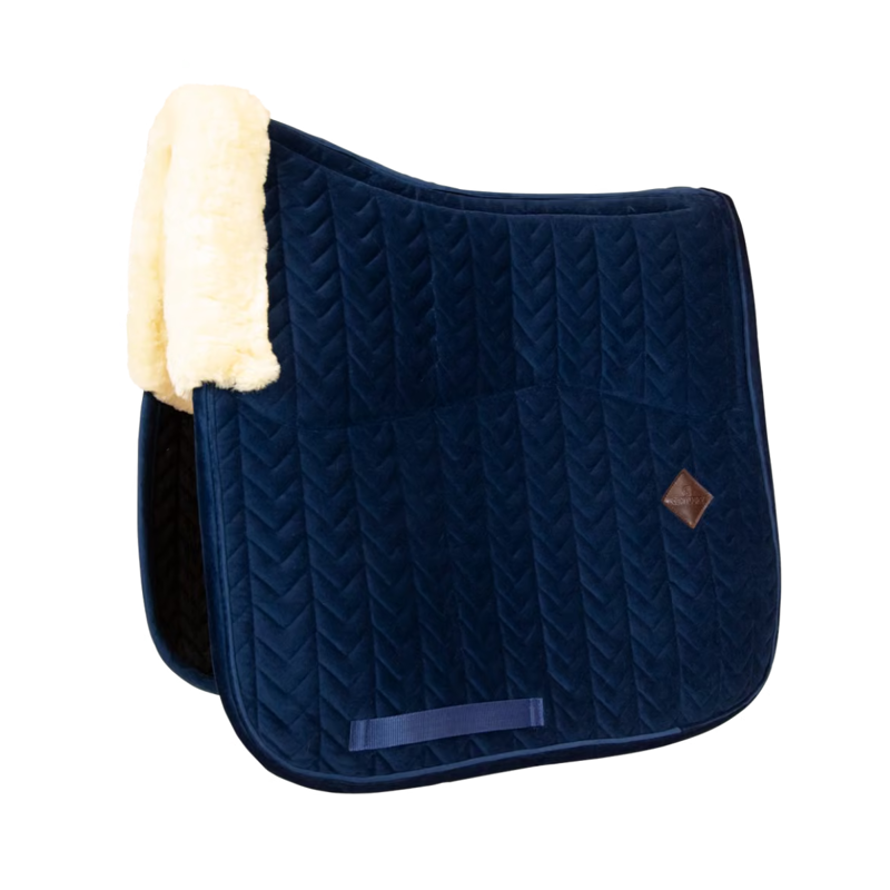 Kentucky Skin Friendly Velvet Dressage Saddlepad Full - Navy-4