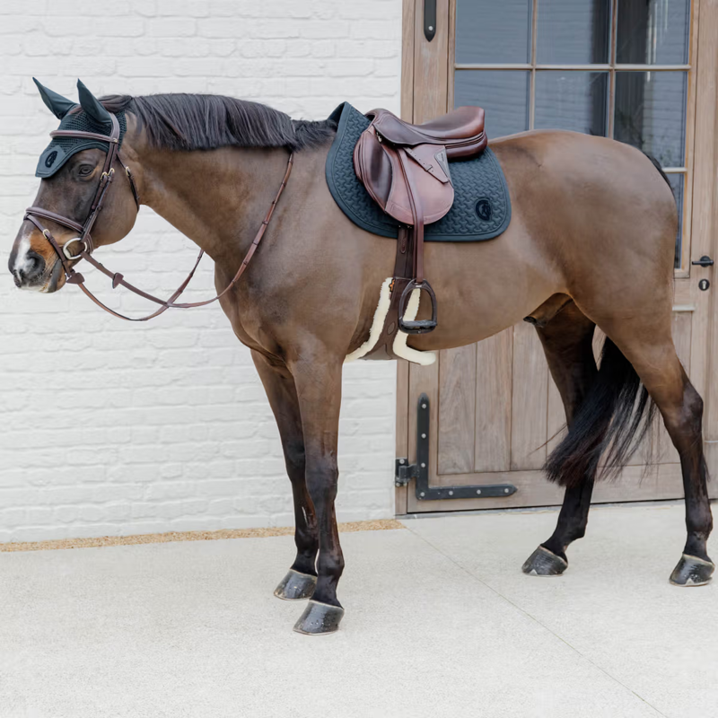Kentucky Plaited 3D Logo Show Jumping Saddlepad Full - Pine Green-4