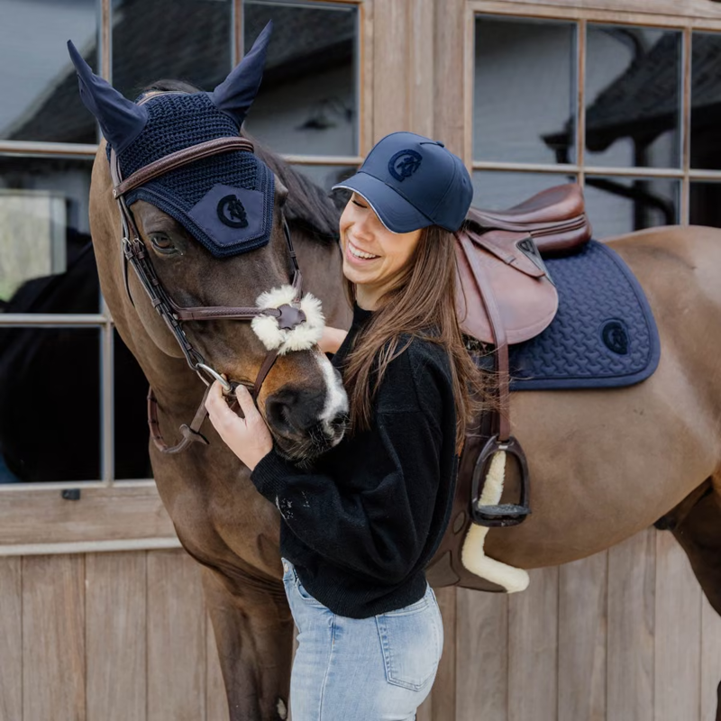 Kentucky Plaited 3D Logo Show Jumping Saddlepad Full - Navy-4
