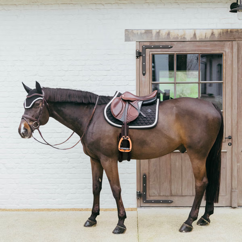 Kentucky Show Jumping Saddlepad with Plaited Cord Full - Black-3