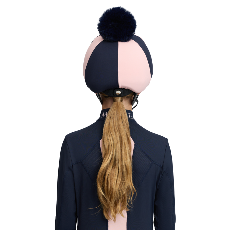 LeMieux Harlequin Hat Silk - Navy/Petal-4