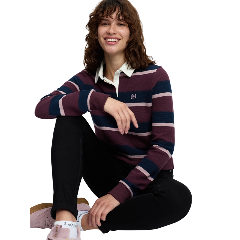 LeMieux Sloane Stripe Rugby Shirt - Bramble-5