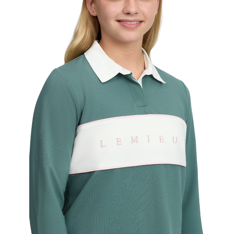LeMieux Young Rider Riley Rugby Shirt - Aloe-3