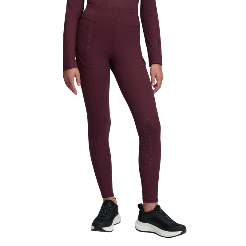 LeMieux Young Rider Orla Ribbed Pull Ons - Bramble-1
