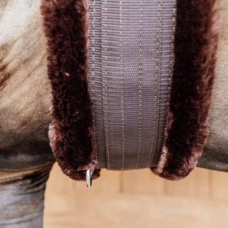 Kentucky Sheepskin Elasticated Girth - Brown/Brown-4