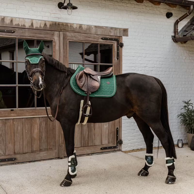Kentucky Vegan Sheepskin Young Horse Fetlock Boots - Dark Green-4