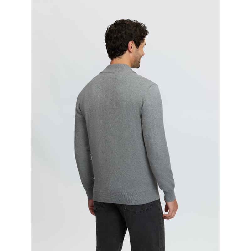 LeMieux Men's Quarter Zip Knit - Grey-1