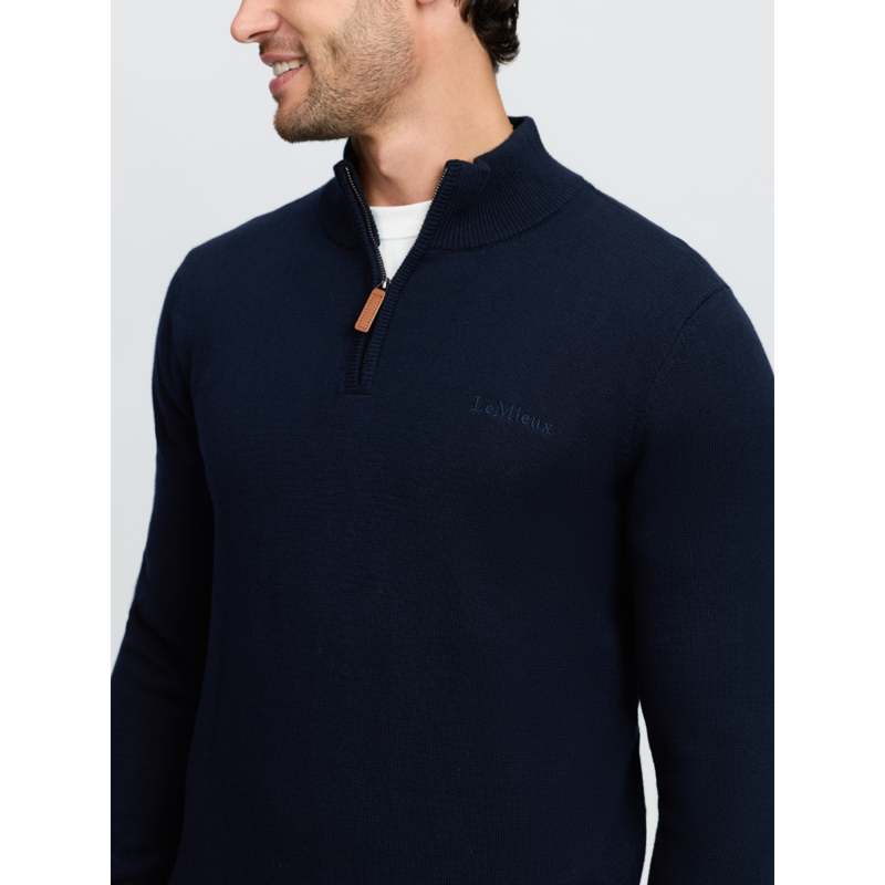 LeMieux Men's Quarter Zip Knit - Navy-3