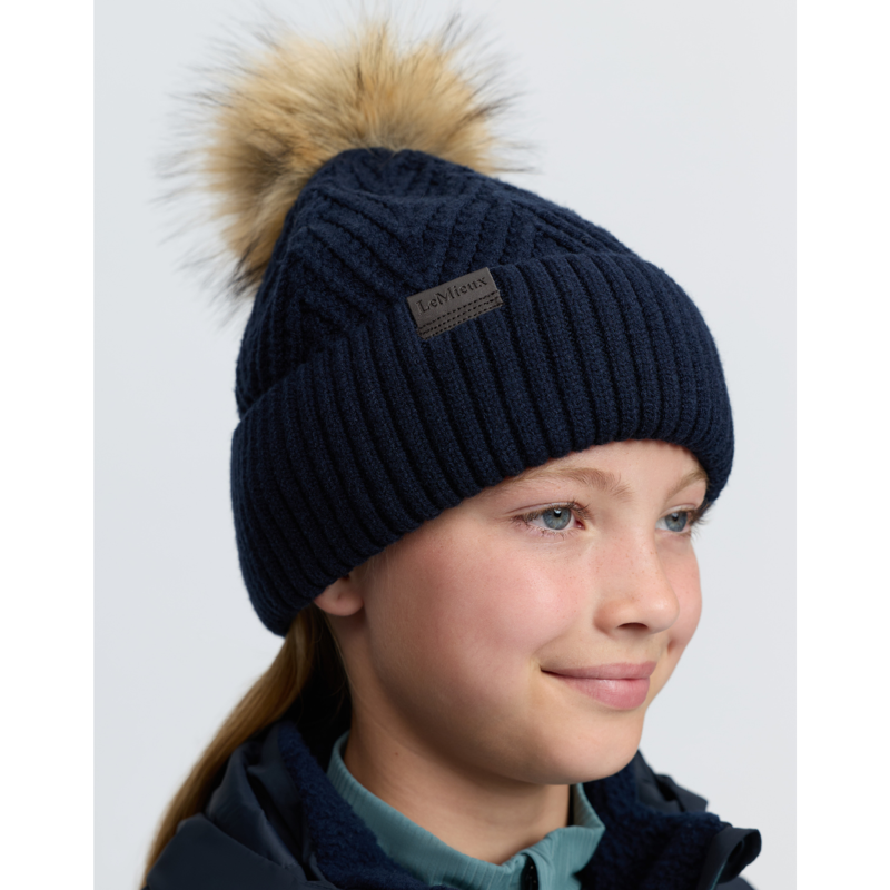 LeMieux Clara Knit Beanie - Navy-4