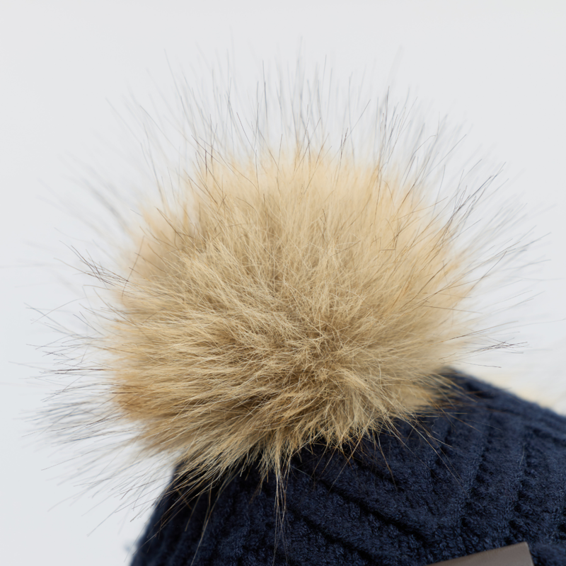 LeMieux Mini Double Pom Beanie - Navy-4