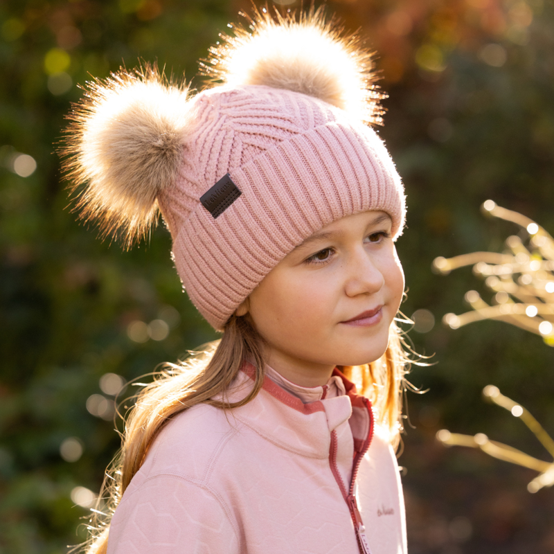 LeMieux Mini Double Pom Beanie - Petal-4